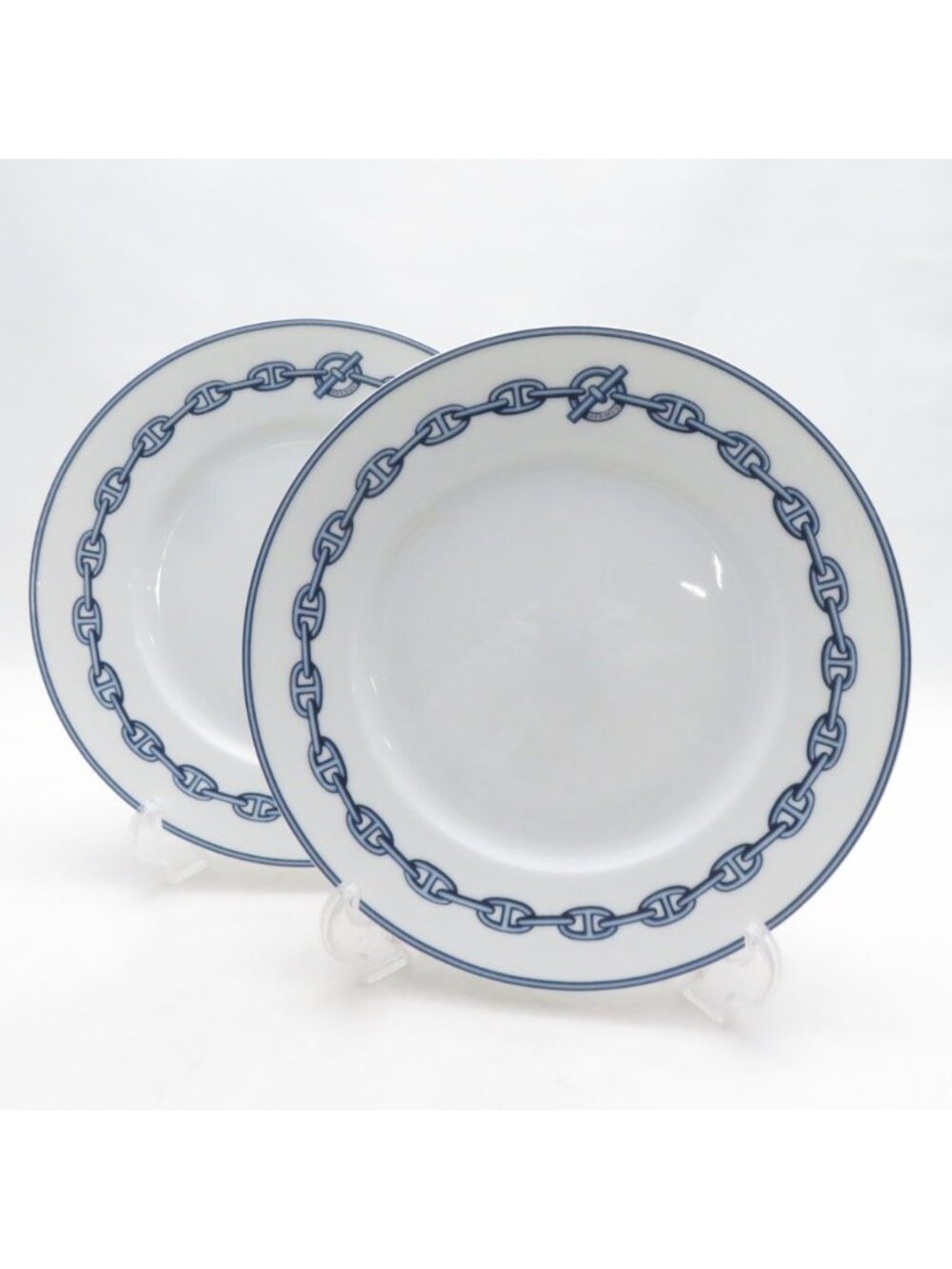 Hermes Chaine D'ancre Medium Plate Pair 22 Bread Cake